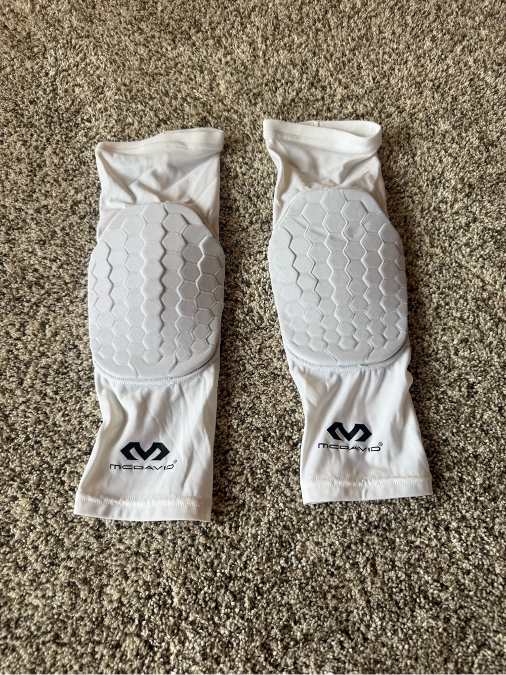Kids White Padded Knee Sleeves